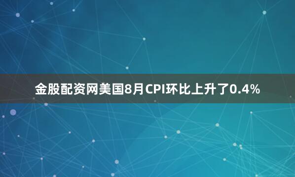 金股配资网美国8月CPI环比上升了0.4%